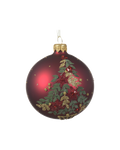 Kerstbal glas 8 cm mat, kerstboom, ossenbloed