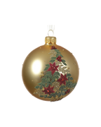 Kerstbal glas 8 cm mat, kerstboom, licht goud