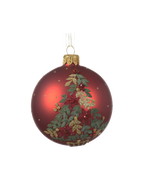 Kerstbal glas 8 cm mat, kerstboom, kerstrood