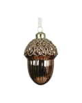 Eikel glas met goudglitter, espresso