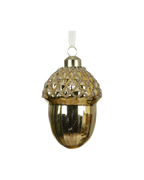 Eikel glas met glitter, goud