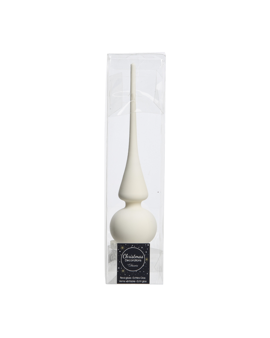 Piek glas 26 cm mat, wolwit
