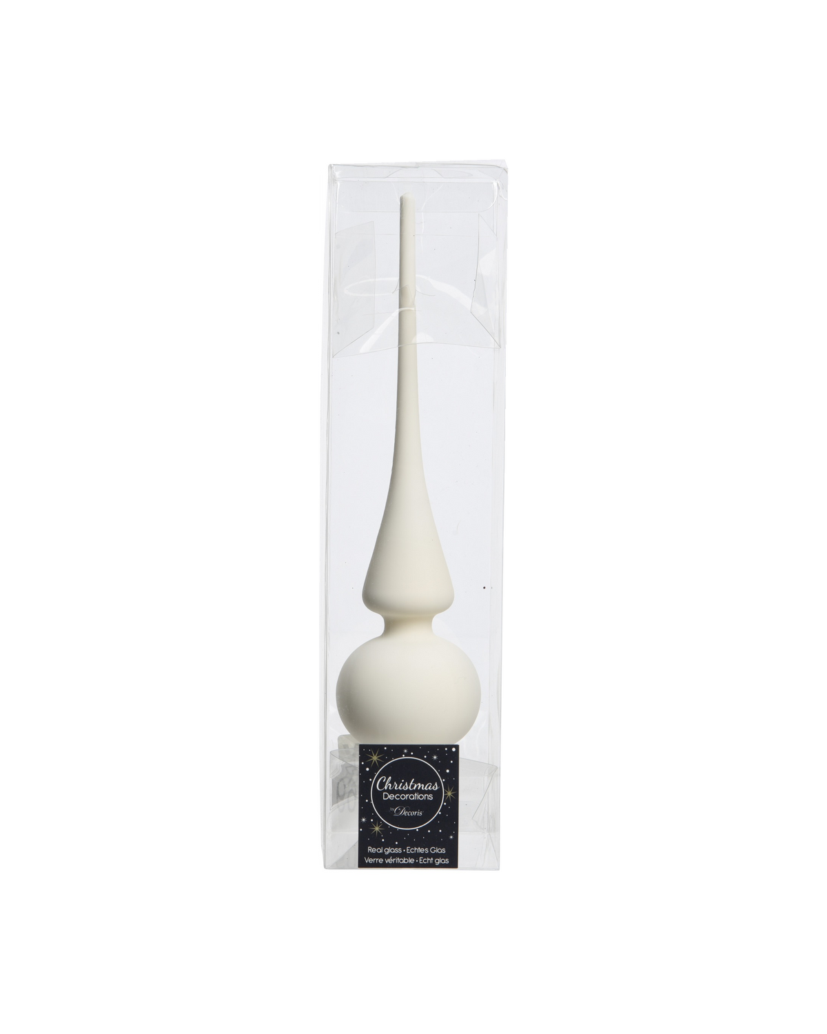 Piek glas 26 cm mat, wolwit