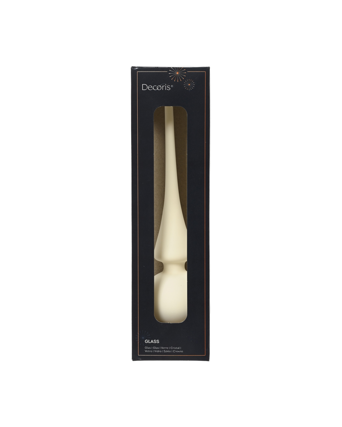Piek glas 26 cm mat, wolwit