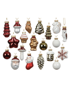 Adventskalender met 24 glazen figuurtjes, rood