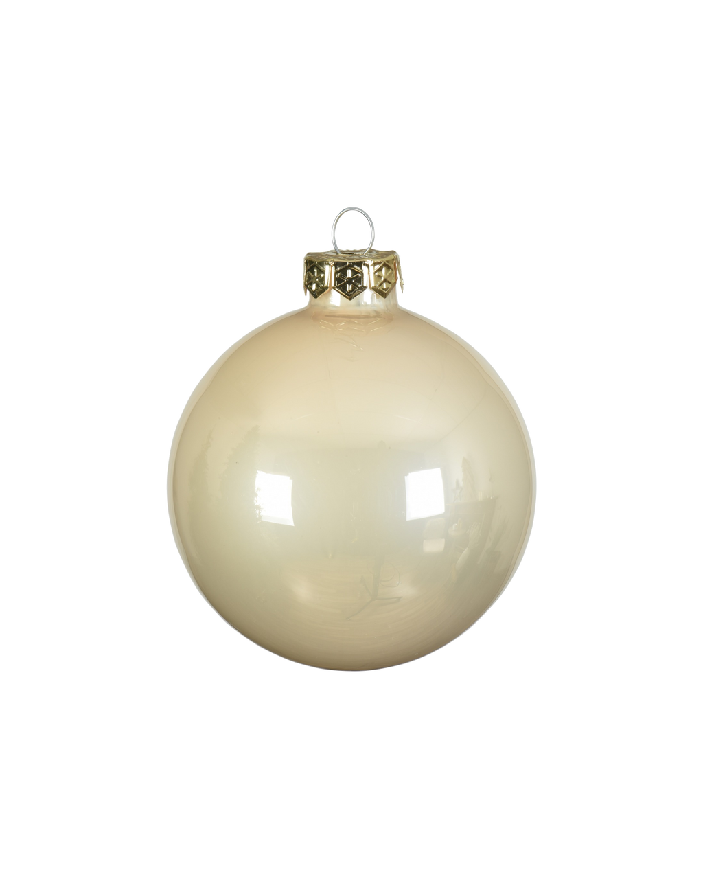 Kerstballen glas 6 cm, koker à 10, parel
