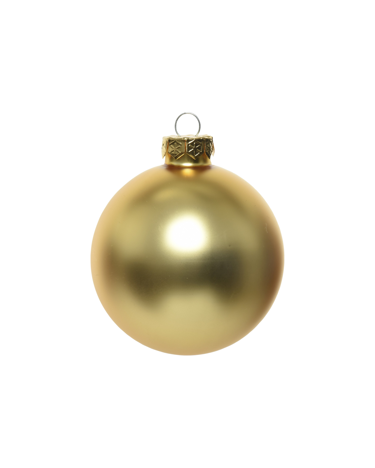 Kerstballen glas 6 cm, koker à 10, licht goud