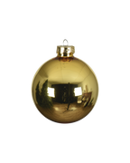 Kerstballen glas 6 cm, koker à 10, licht goud