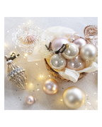 Kerstballen glas 6 cm, koker à 10, poederroze