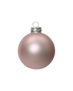 Kerstballen glas 6 cm, koker à 10, poederroze