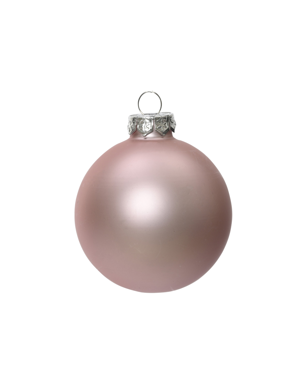 Kerstballen glas 6 cm, koker à 10, poederroze