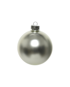 Kerstballen glas 6 cm, koker à 10, zilver