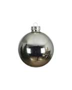 Kerstballen glas 6 cm, koker à 10, zilver