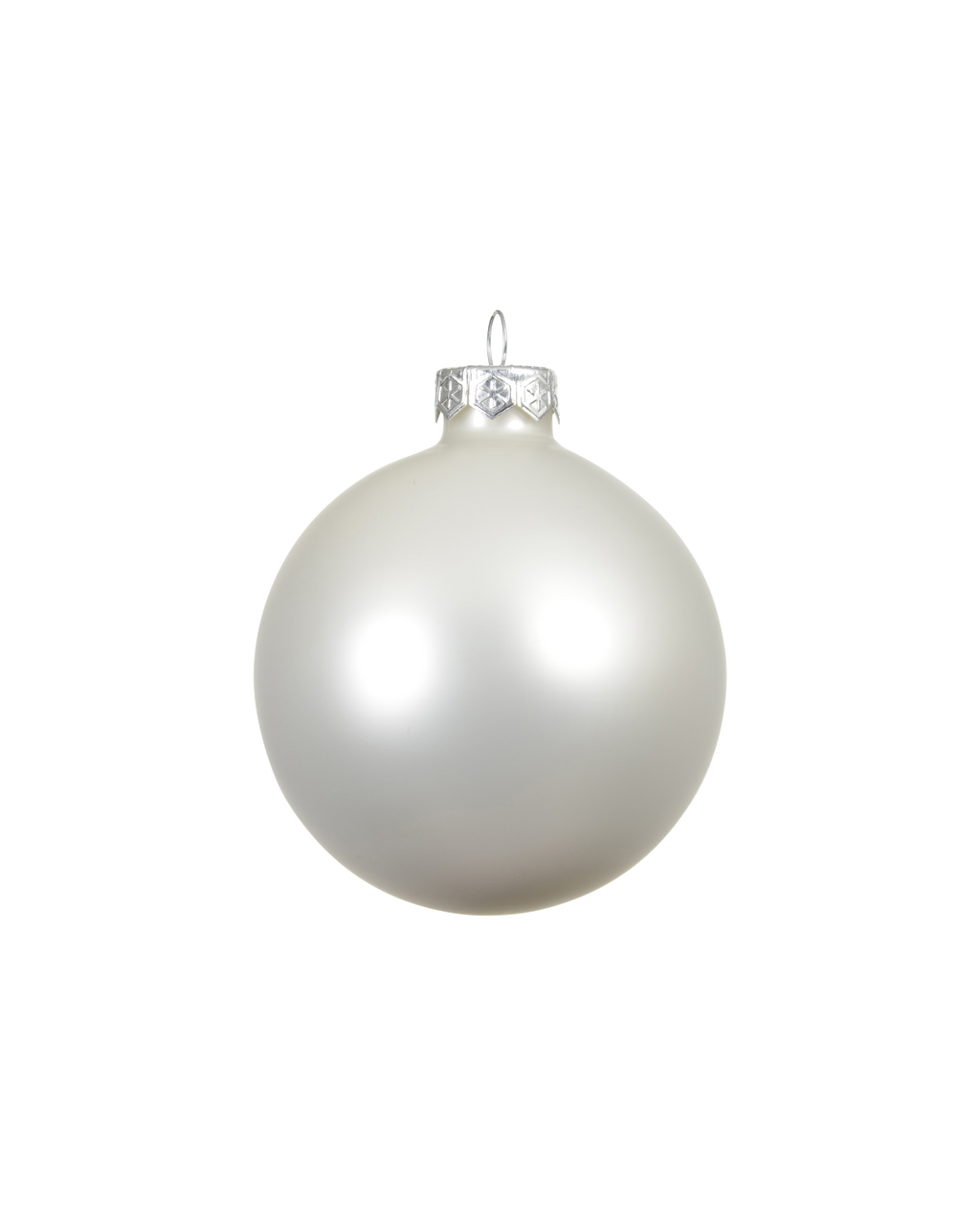 Kerstballen glas 6 cm, koker à 10, winterwit
