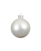 Kerstballen glas 6 cm, koker à 10, winterwit