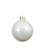 Kerstballen glas 6 cm, koker à 10, winterwit