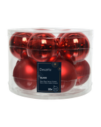 Kerstballen glas 6 cm, koker à 10, kerstrood