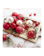 Kerstballen glas 6 cm, koker à 10, kerstrood