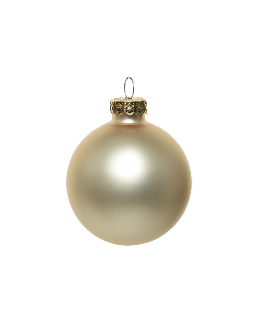 Kerstbal glas 8 cm, parel, mat