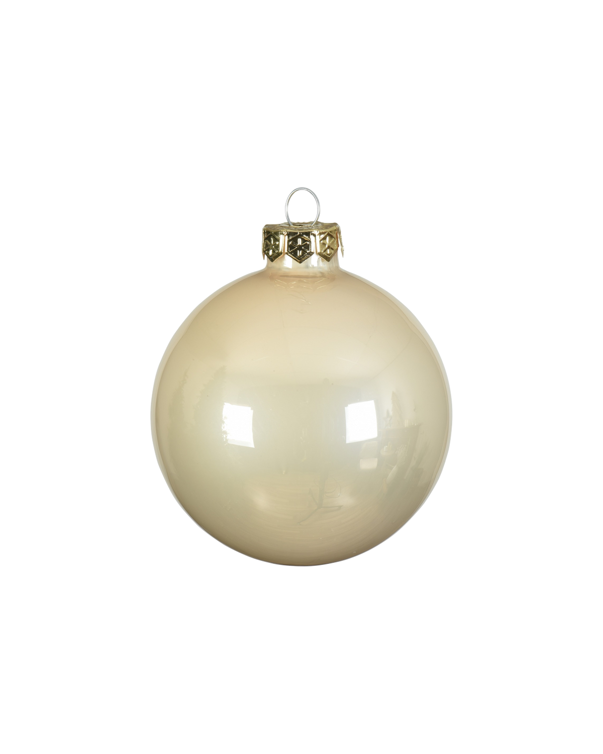 Kerstbal glas 8 cm, parel, glans