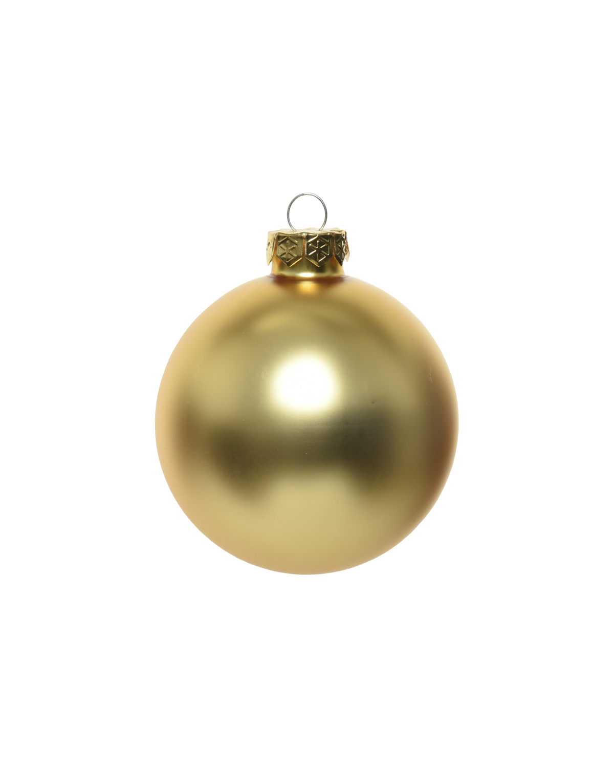 Kerstbal glas 8 cm, licht goud, mat