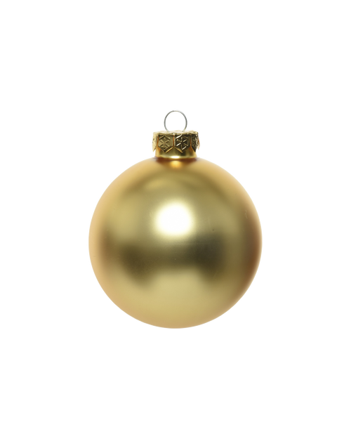 Kerstbal glas 8 cm, licht goud, mat