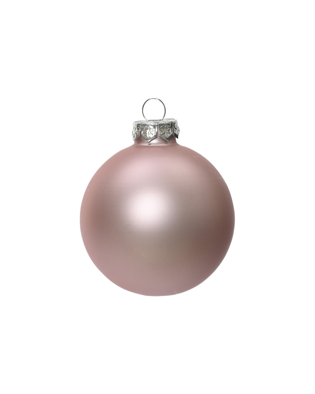 Kerstbal glas 8 cm, poederroze, mat