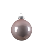 Kerstbal glas 8 cm, poederroze, glans