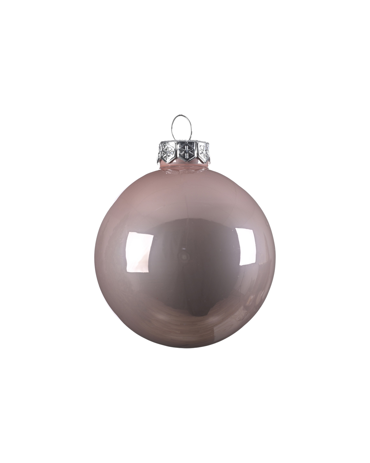Kerstbal glas 8 cm, poederroze, glans