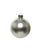 Kerstbal glas 8 cm, zilver, mat