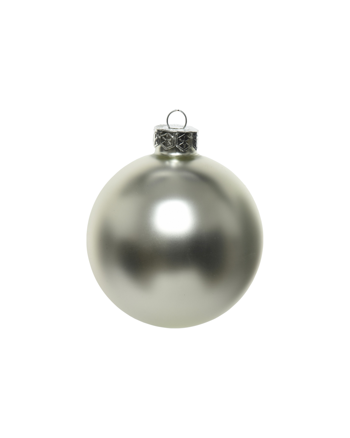 Kerstbal glas 8 cm, zilver, mat
