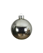 Kerstbal glas 8 cm, zilver, glans