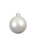 Kerstbal glas 8 cm, winterwit, mat