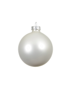 Kerstbal glas 8 cm, winterwit, mat