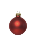 Kerstbal glas 8 cm, kerstrood, mat