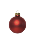 Kerstbal glas 8 cm, kerstrood, mat