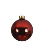 Kerstbal glas 8 cm, kerstrood, glans