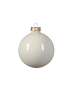 Kerstballen glas 6 cm, koker à 20, wolwit