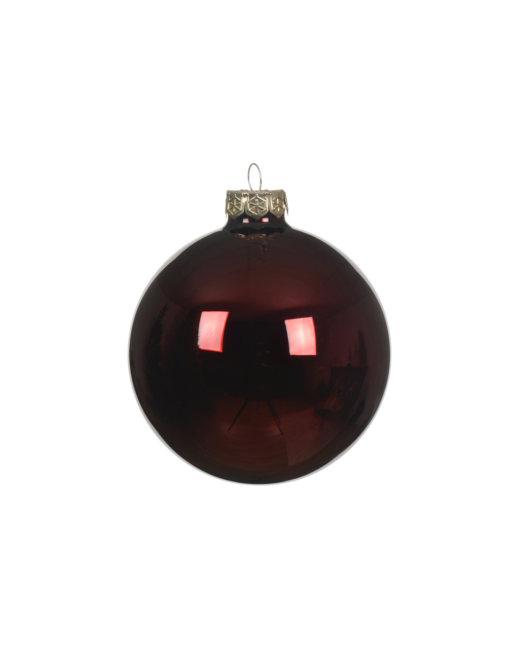 Kerstballen glas 6 cm, koker à 10, ossenbloed