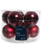 Kerstballen glas 6 cm, koker à 10, ossenbloed