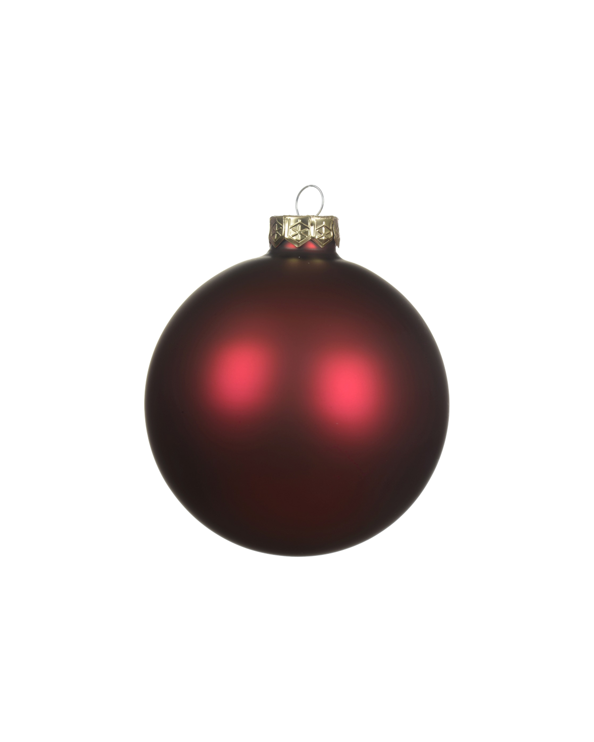 Kerstbal glas 8 cm, ossenbloed, mat