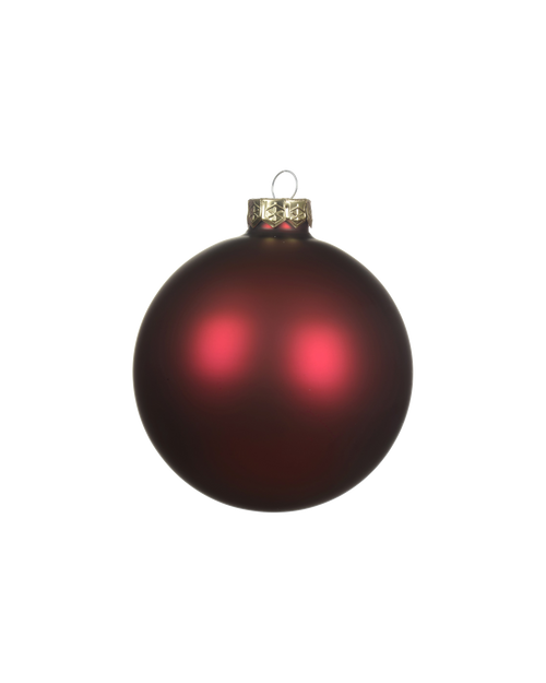 Kerstbal glas 8 cm, ossenbloed, mat