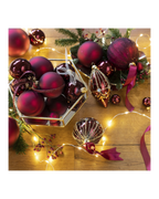 Kerstballen glas 8 cm, koker à 6, ossenbloed