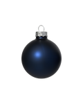 Kerstbal glas 8 cm, nachtblauw, mat