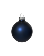 Kerstbal glas 8 cm, nachtblauw, mat
