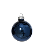 Kerstbal glas 8 cm, nachtblauw, glans