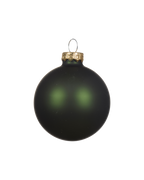 Kerstbal glas 8 cm, dennengroen, mat