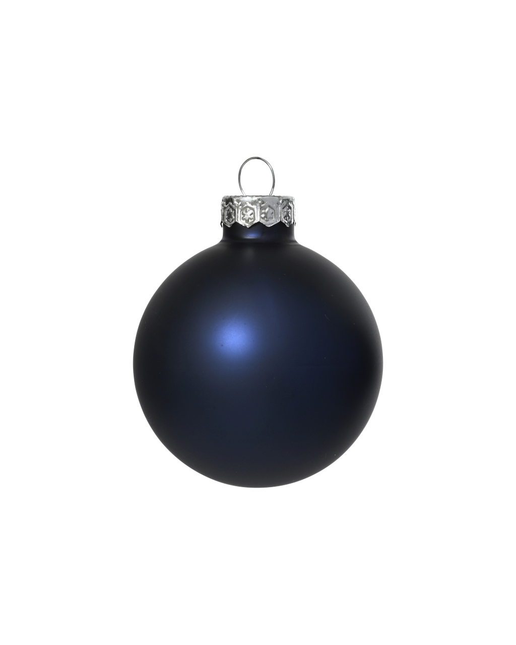 Kerstballen glas 6 cm, koker à 10, nachtblauw