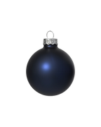 Kerstballen glas 6 cm, koker à 10, nachtblauw