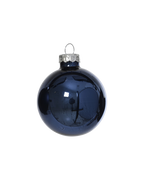Kerstballen glas 6 cm, koker à 10, nachtblauw